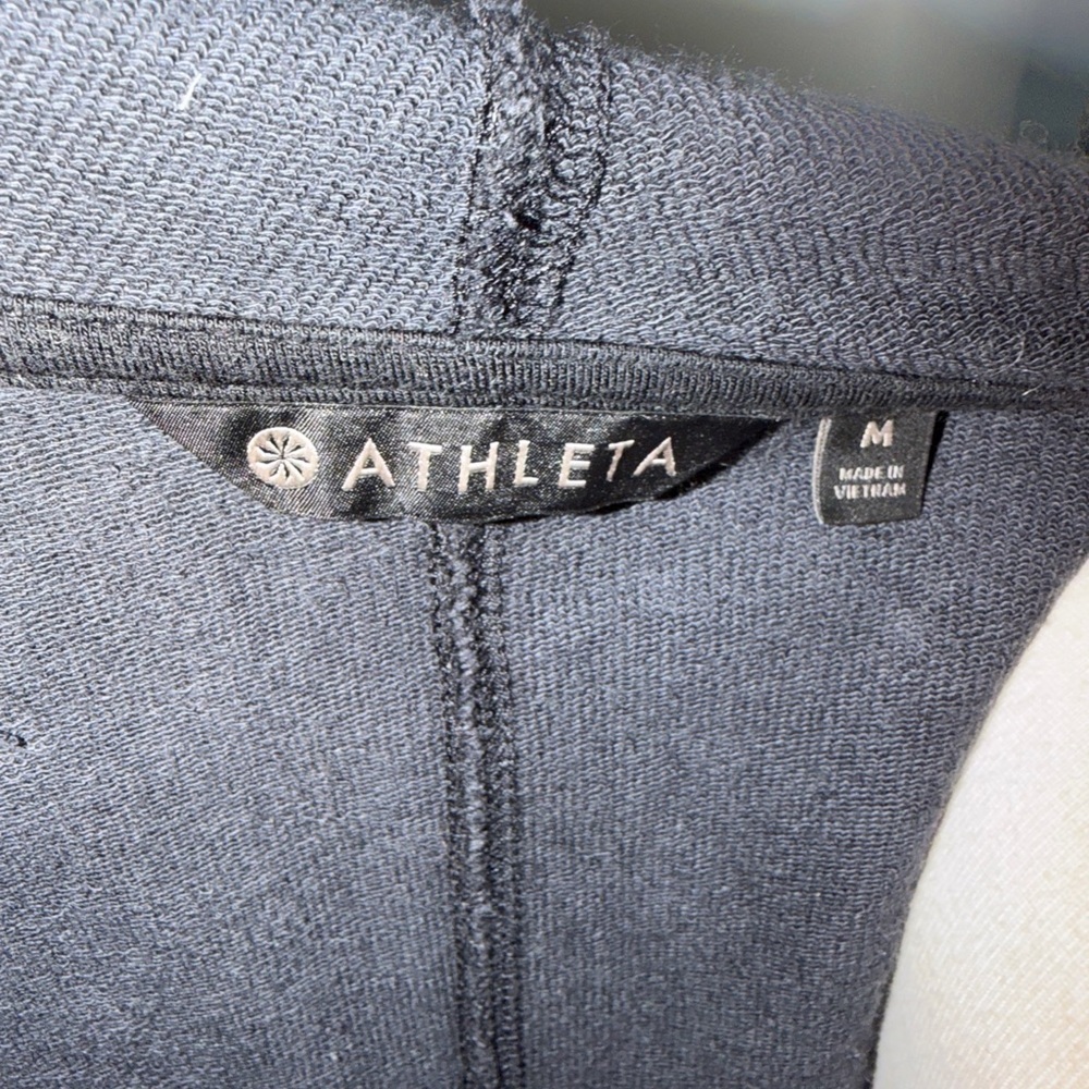 Athleta Black Hooded Open Front Cardigan - Picture 7 of 9